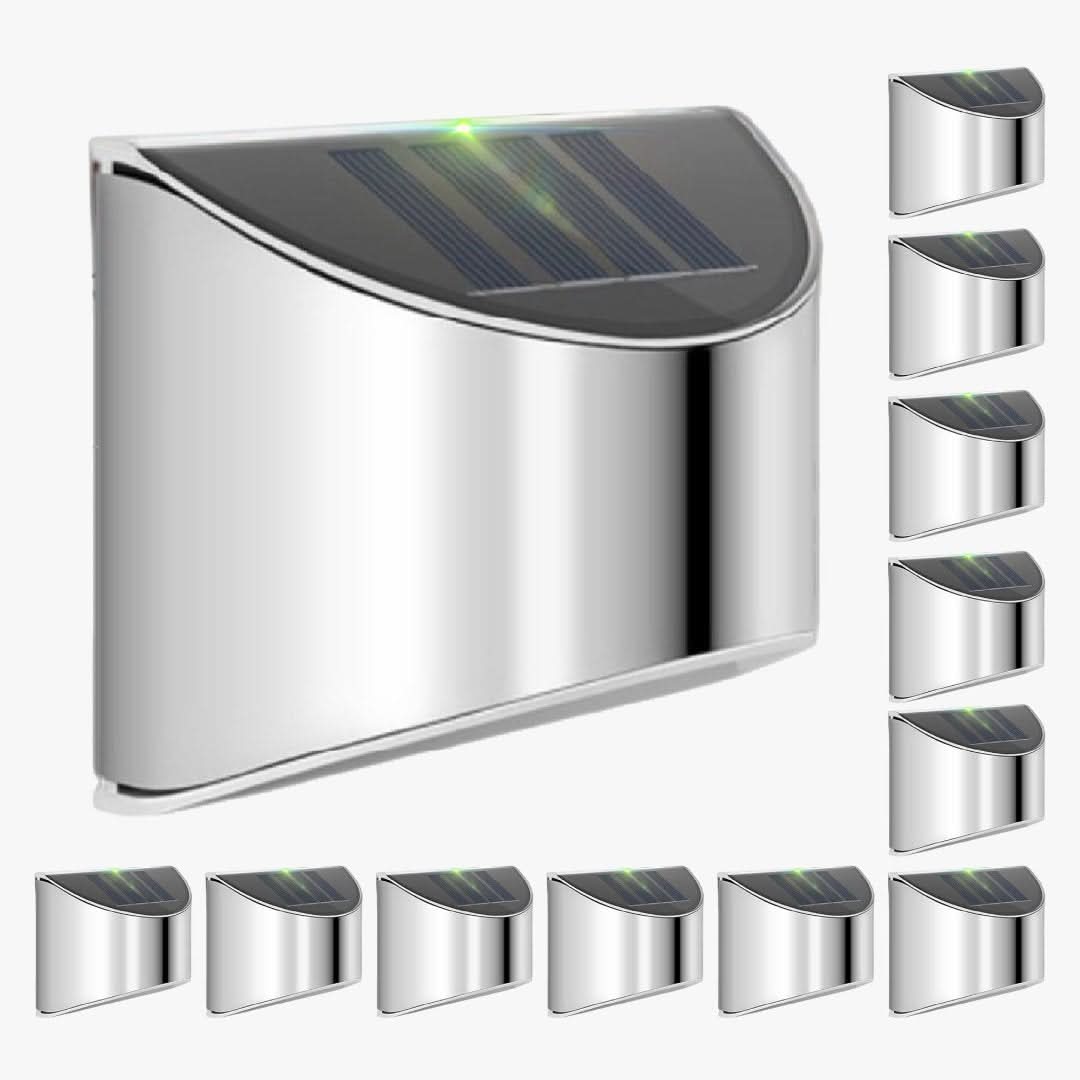 Luces de pared al aire libre LED solar de acero inoxidable-Wall light-VyFlair
