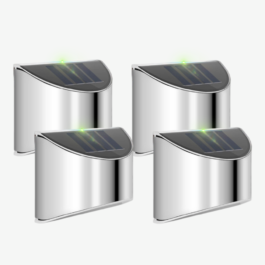 Luces de pared al aire libre LED solar de acero inoxidable-Wall light-VyFlair