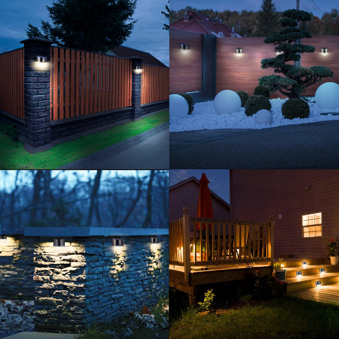 Luces de pared al aire libre LED solar de acero inoxidable-Wall light-VyFlair