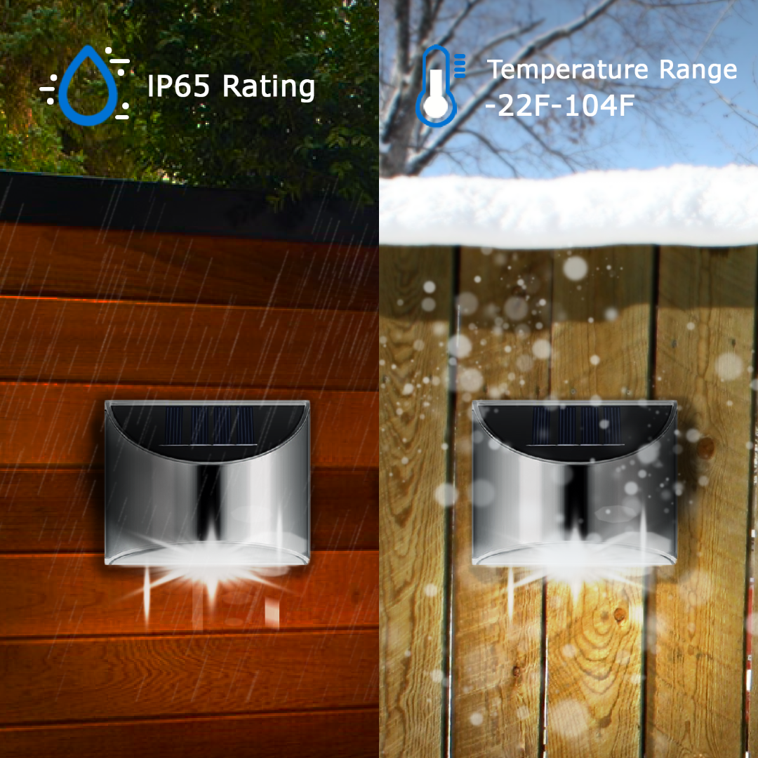 Luces de pared al aire libre LED solar de acero inoxidable-Wall light-VyFlair