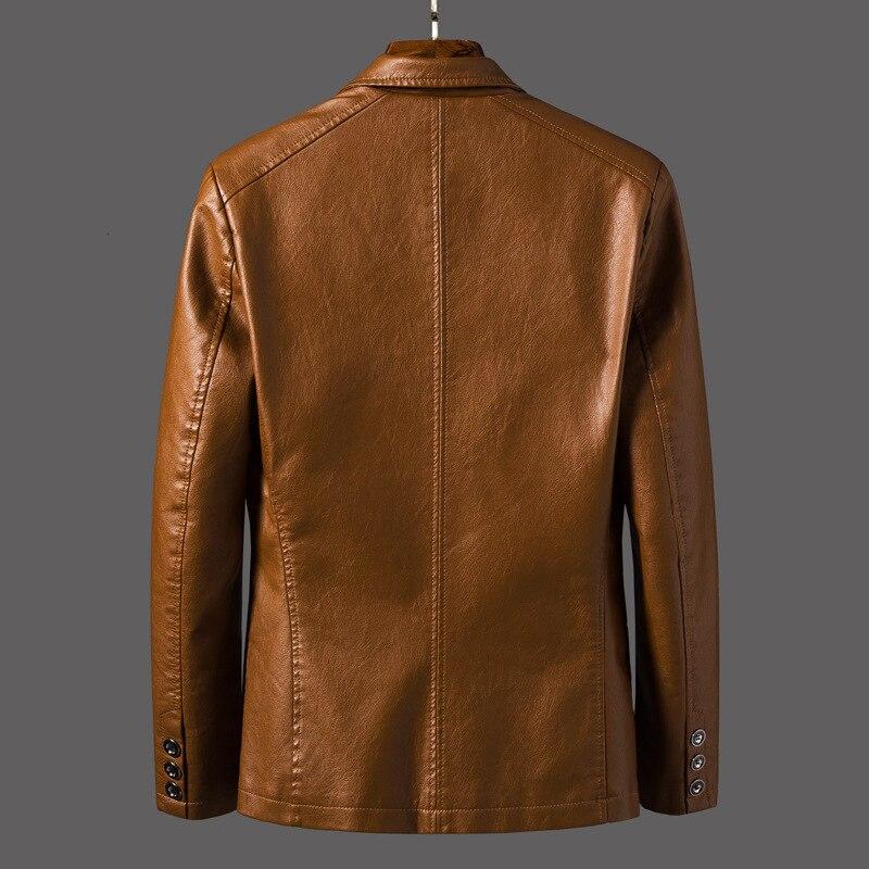 Chaqueta Blazer de Cuero Premium para Hombre de Corte Moderno