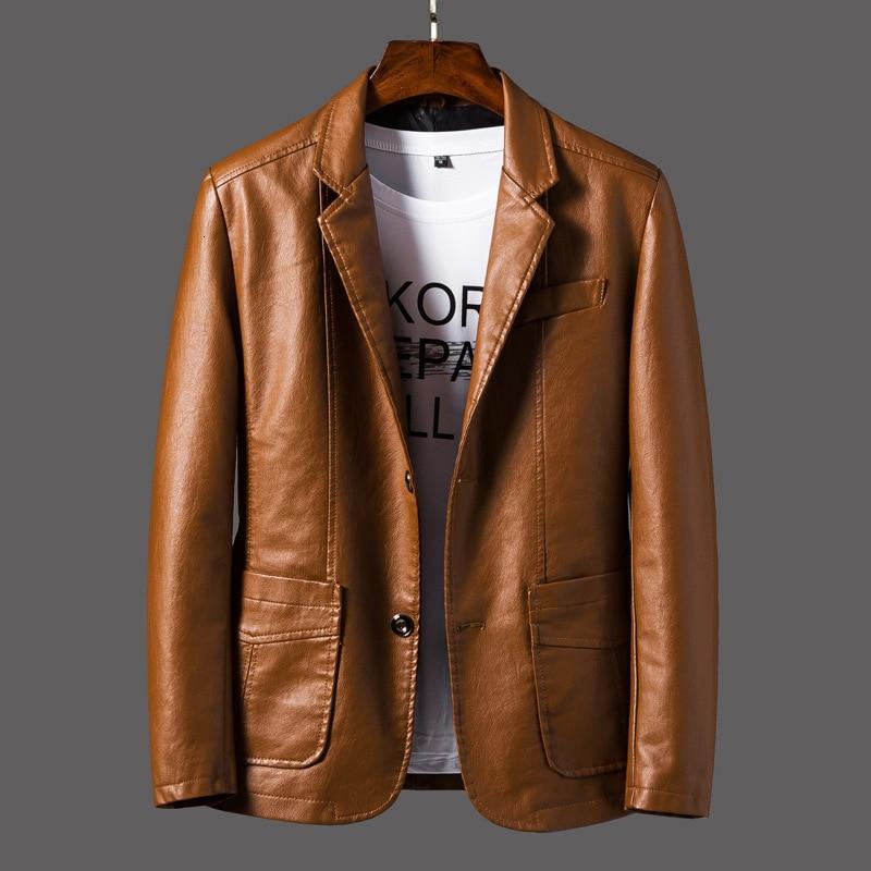 Chaqueta Blazer de Cuero Premium para Hombre de Corte Moderno