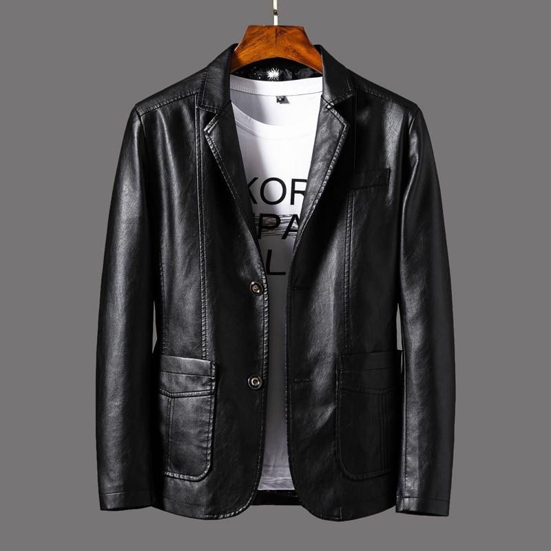Chaqueta Blazer de Cuero Premium para Hombre de Corte Moderno