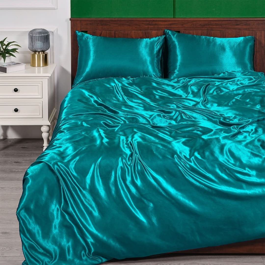 Silosa - cubierta de edredón de seda-Pillows, Blankets & Bedding-VyFlair