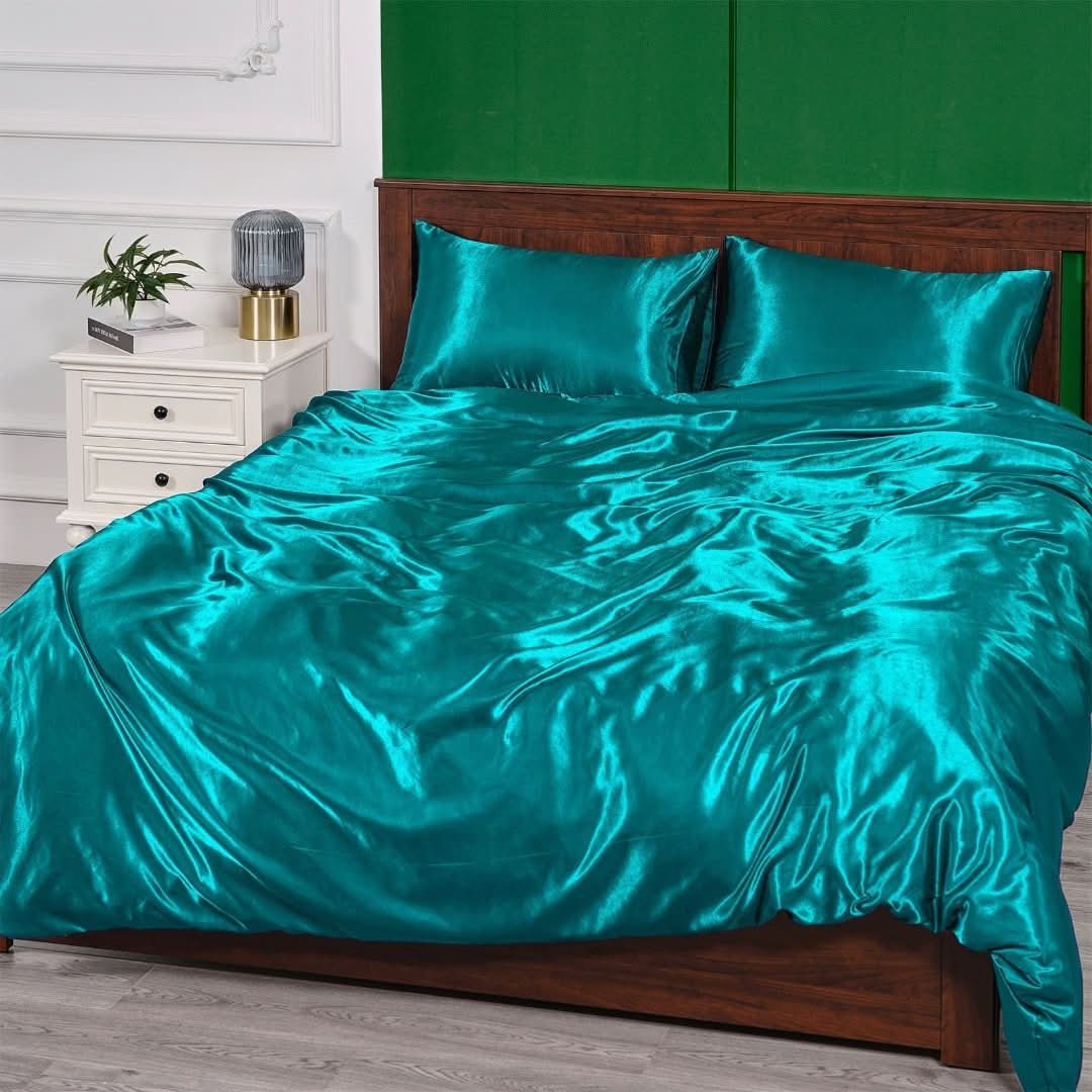 Silosa - cubierta de edredón de seda-Pillows, Blankets & Bedding-VyFlair
