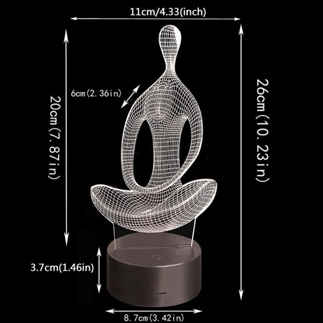 Lámpara LED 3D de meditación de yoga-Table lamp-VyFlair