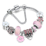 Pulsera de Plata Esterlina con Charms Florales - VyFlair