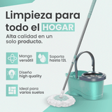 Fregona Giratoria Microfibra con Cubo y Escurridor - VyFlair