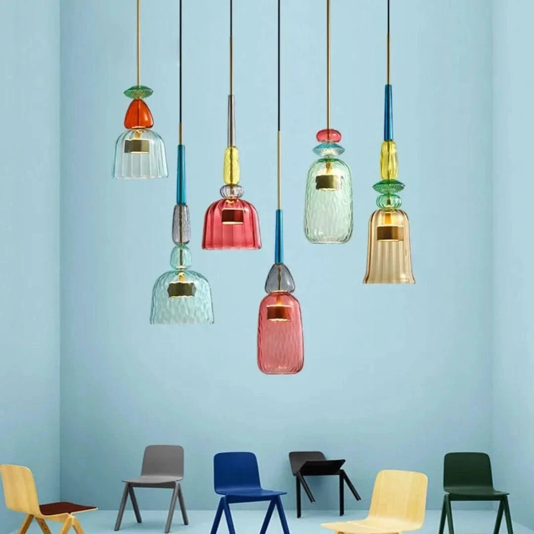 Urbansimplicidad: lámparas colgantes con vidrio colorido-Ceiling lamps-VyFlair