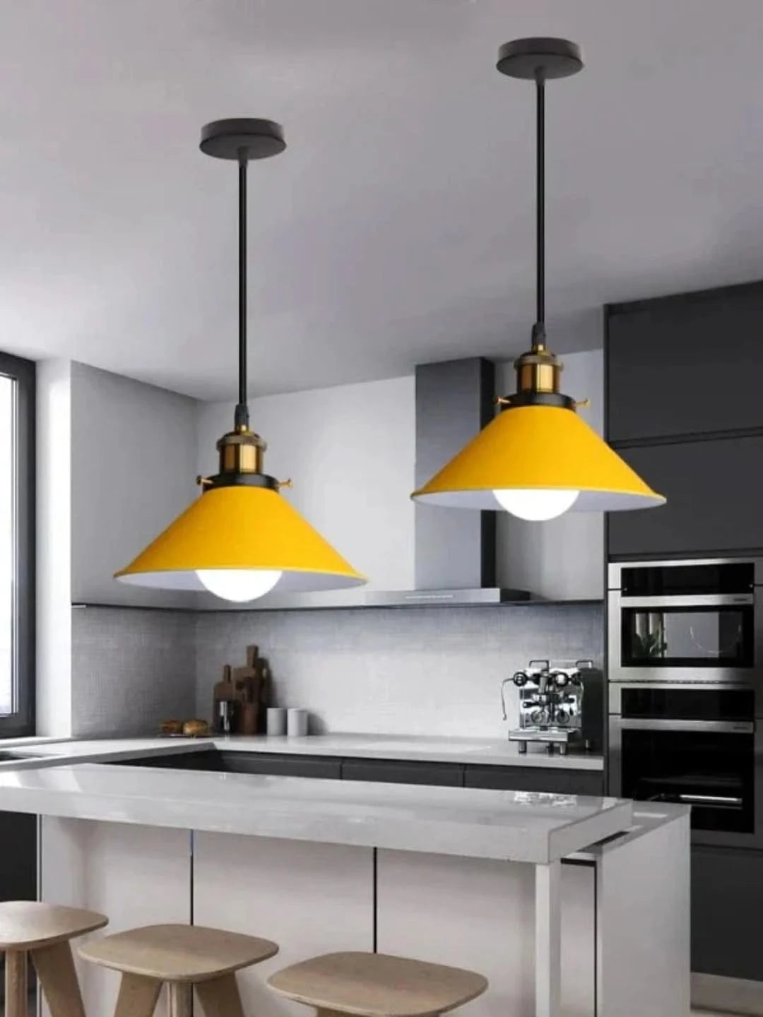 Lámpara colgante de bocina industrial LED-Ceiling lamps-VyFlair