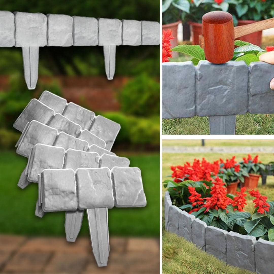 Bordeo de jardín de piedra (10 piezas) | Minihek-Stone Garden Edging-VyFlair