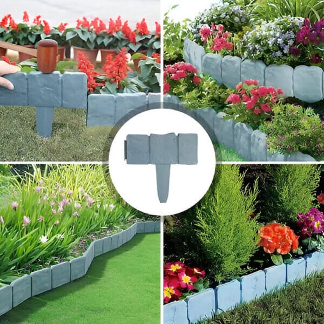 Bordeo de jardín de piedra (10 piezas) | Minihek-Stone Garden Edging-VyFlair