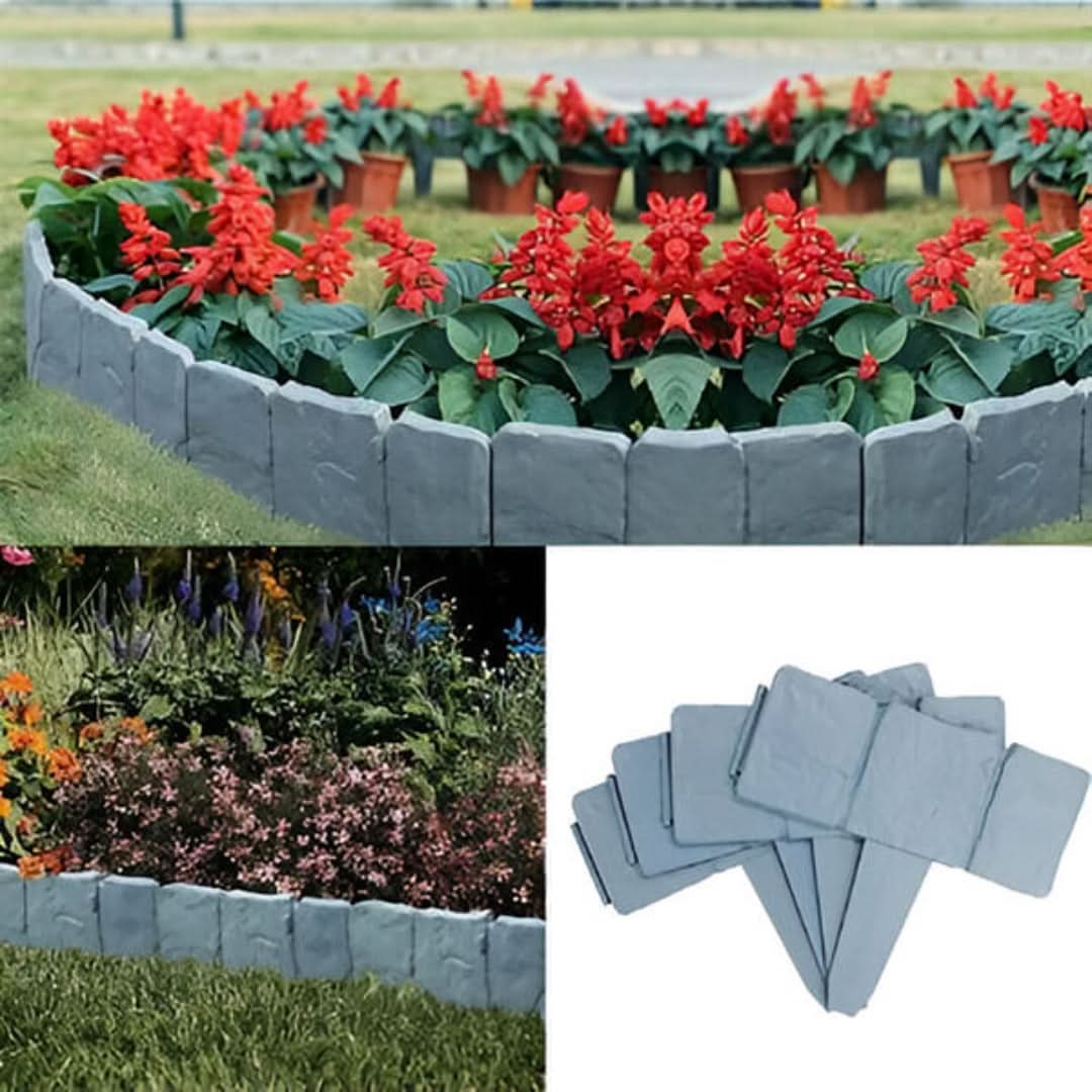 Bordeo de jardín de piedra (10 piezas) | Minihek-Stone Garden Edging-VyFlair