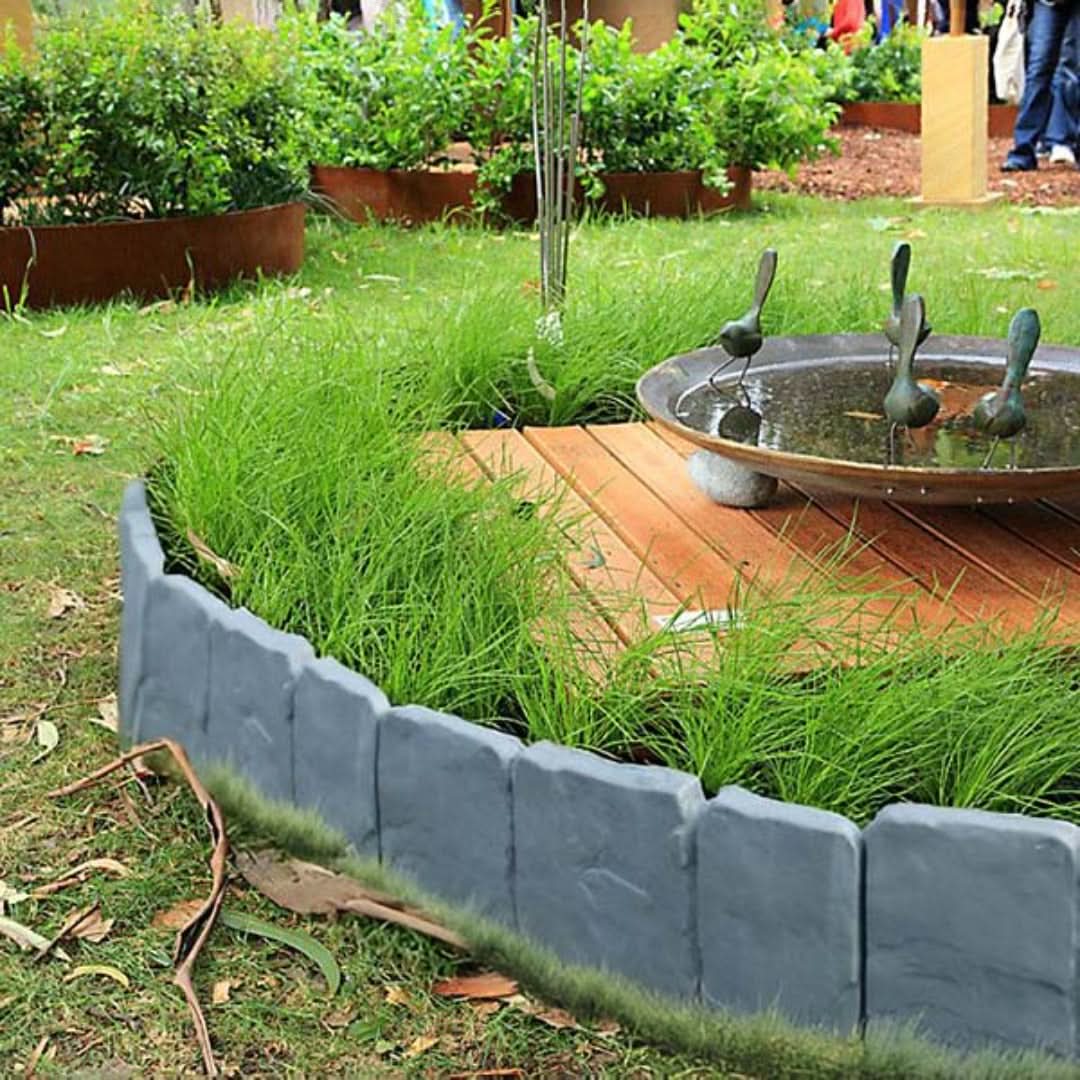 Bordeo de jardín de piedra (10 piezas) | Minihek-Stone Garden Edging-VyFlair