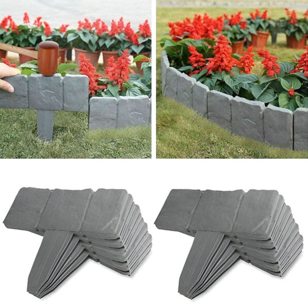 Bordeo de jardín de piedra (10 piezas) | Minihek-Stone Garden Edging-VyFlair