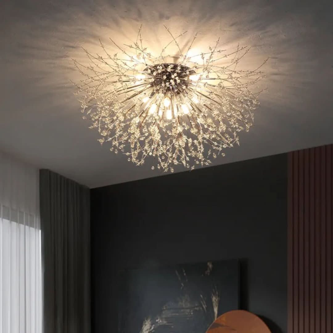 Luces colgantes de Lili Diseño LED White Gold Metal Sala de estar de comedor-Ceiling lamps-VyFlair