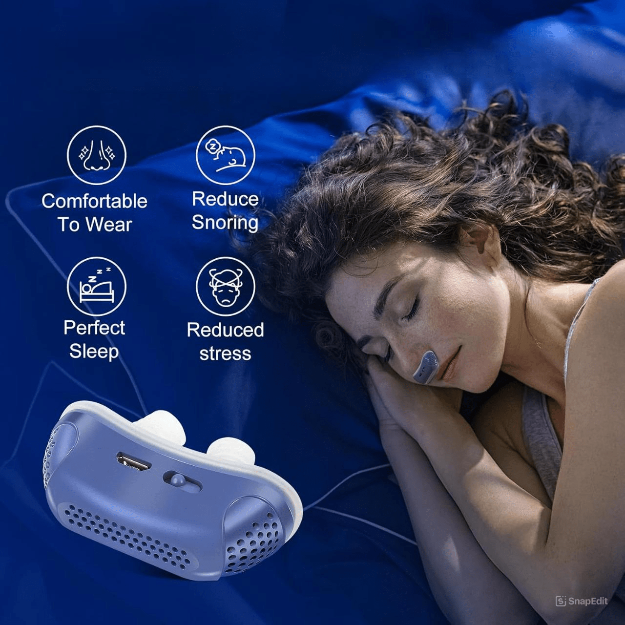 Micro CPAP Portátil Antirronquidos para Apnea del Sueño - VyFlair