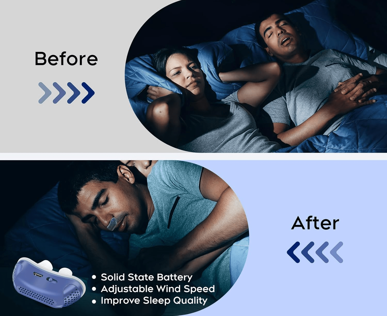Micro CPAP Portátil Antirronquidos para Apnea del Sueño - VyFlair