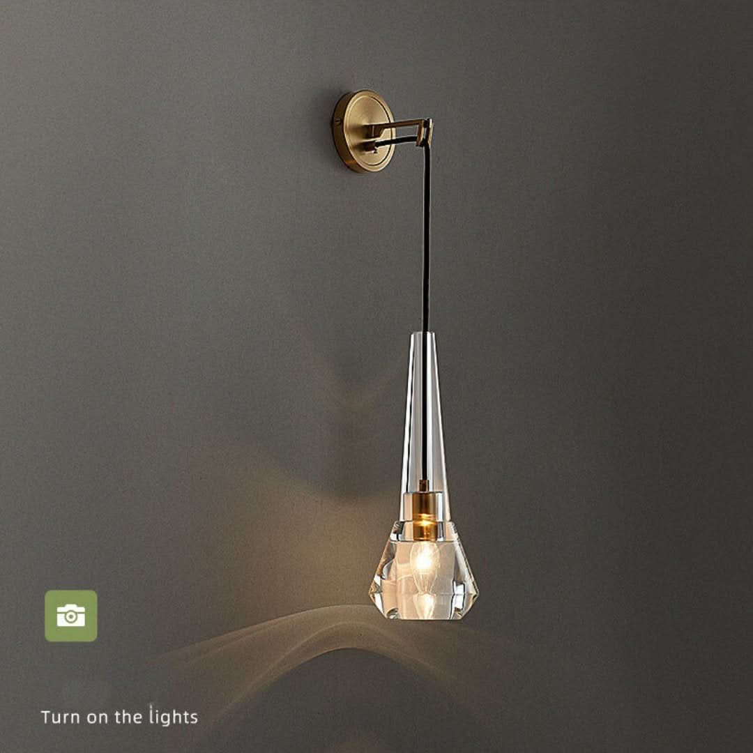 CrystalGlow - Lámpara de pared geométrica moderna-Wall lamps & Ceiling lamps-VyFlair