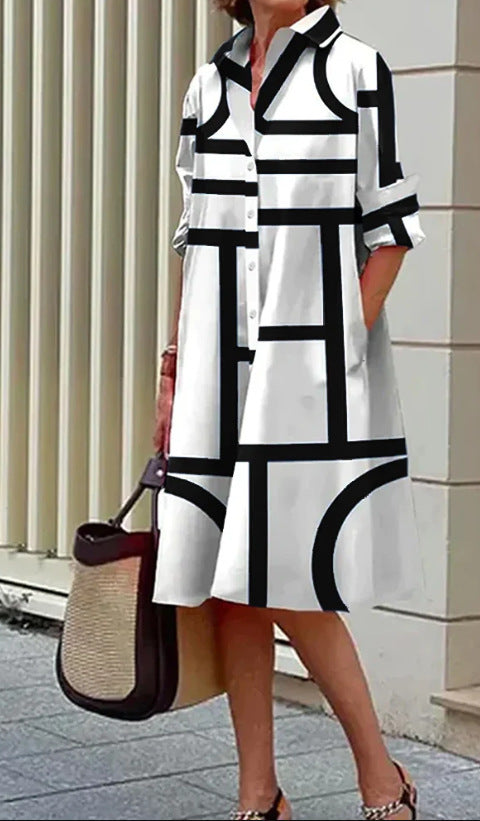 Vestido Casual Impreso Elegante para Mujeres - Estilo Verano Halagador para Cualquier Ocasión