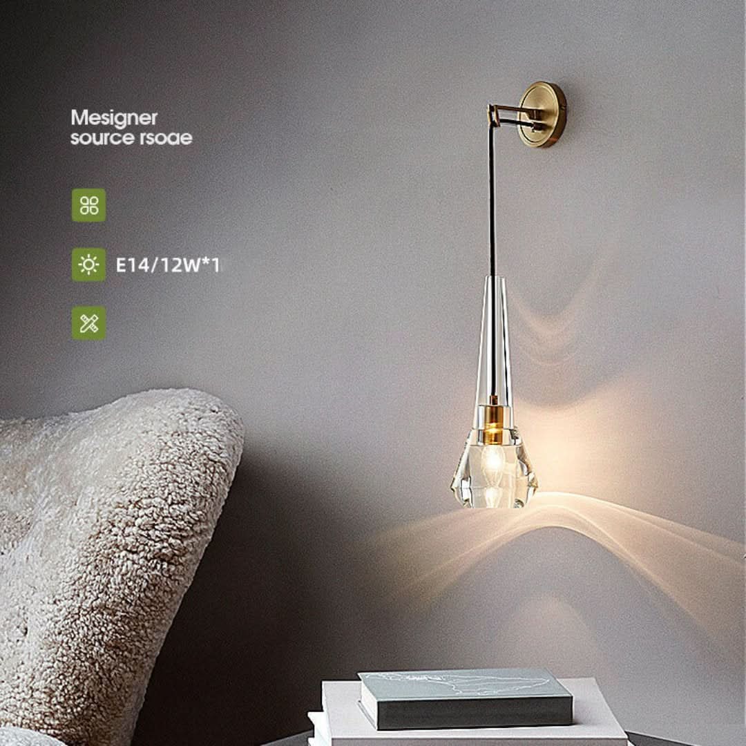 CrystalGlow - Lámpara de pared geométrica moderna-Wall lamps & Ceiling lamps-VyFlair