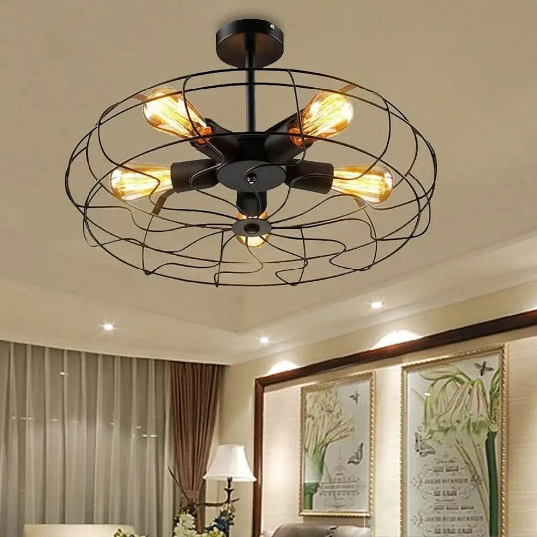 Vintagevista - araña de jaula retro-Ceiling lamps-VyFlair