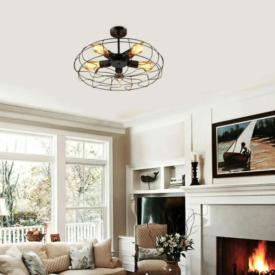 Vintagevista - araña de jaula retro-Ceiling lamps-VyFlair