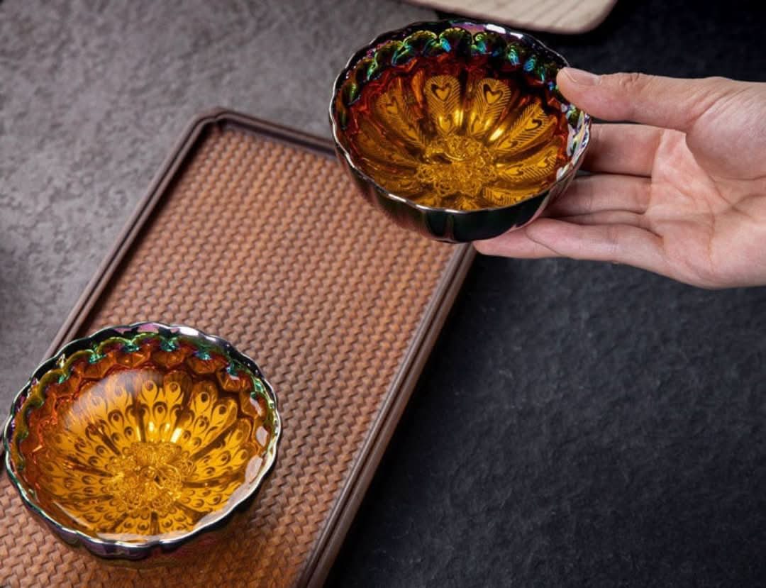 Encantadora copa de pavo real - Disfruta de colores finales-Coffee & Tea Cups-VyFlair