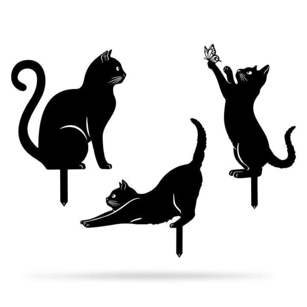 Decoración del jardín de metal de gato-garden decor-VyFlair