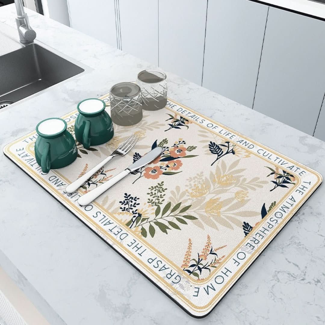 Estera de drenaje de cocina - higiene y conveniencia combinadas-Kitchen Drainer Mat-VyFlair