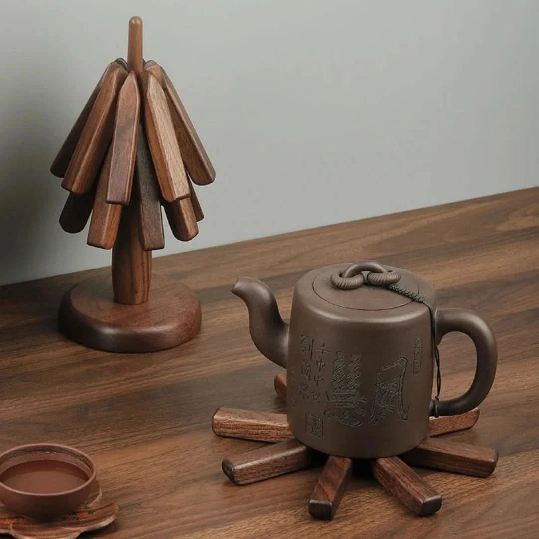 Juego de manteles de madera de nogal-Placemat Set-VyFlair