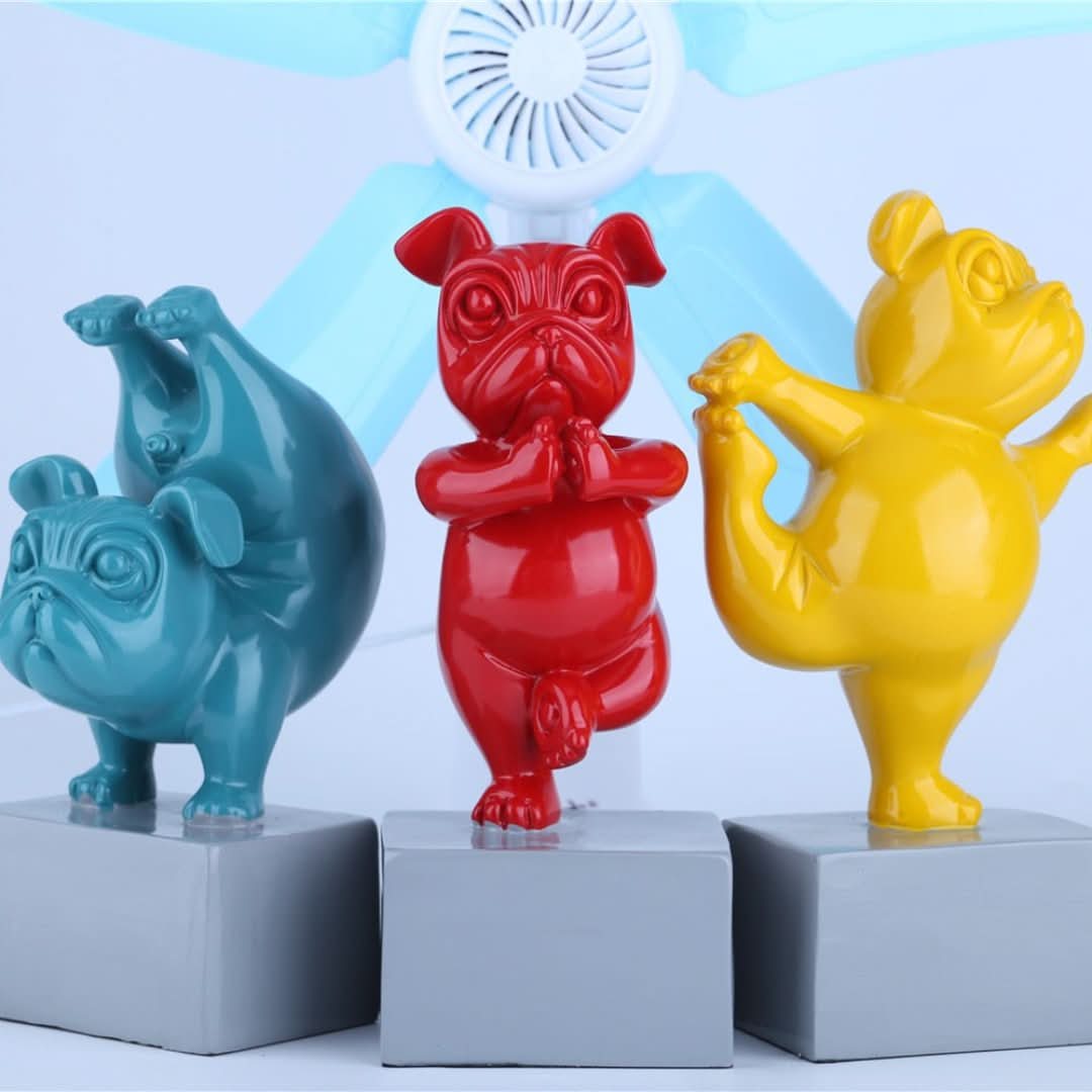 Bulldog de yoga-decor-VyFlair