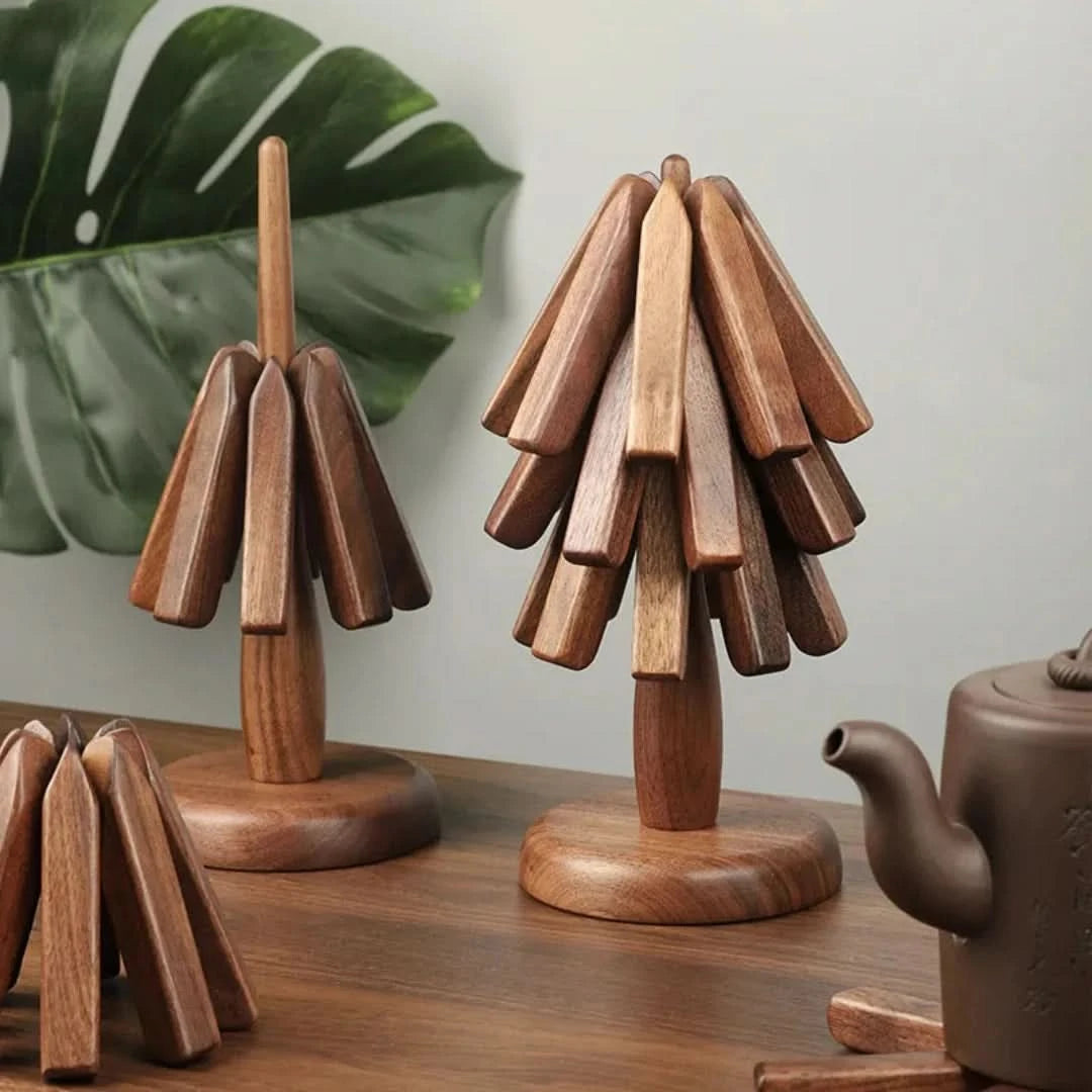Juego de manteles de madera de nogal-Placemat Set-VyFlair