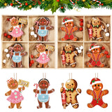 Adornos Galletas de Jengibre de Madera – Diseño Clásico para Árbol y Regalo