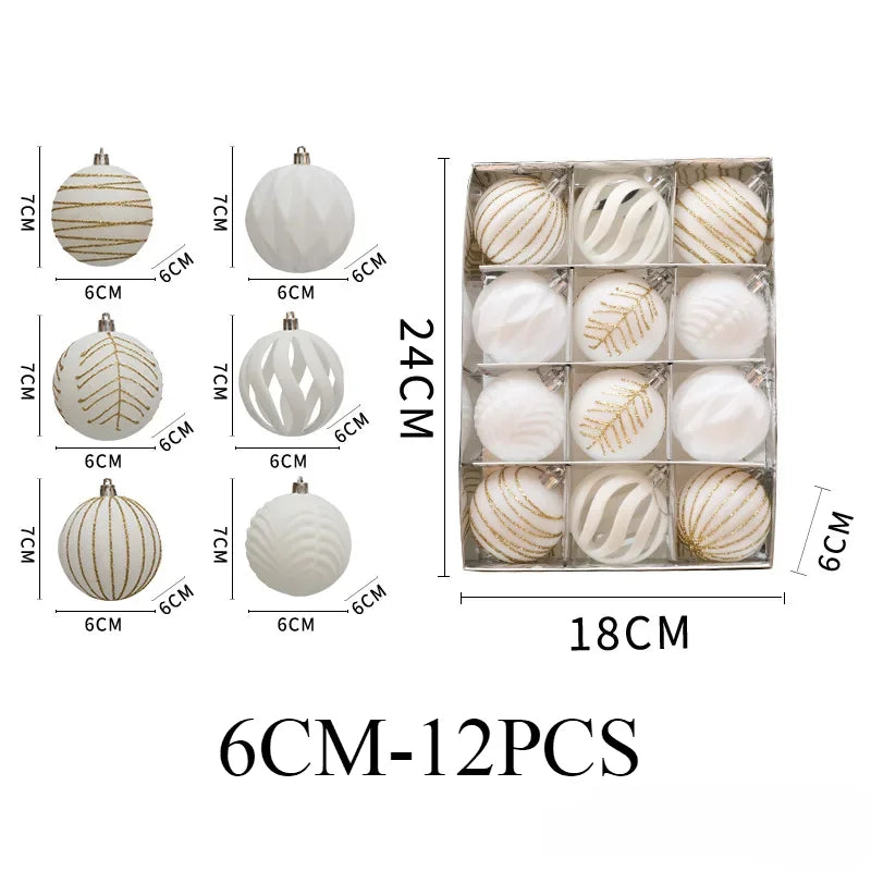 Błyszczące bombki choinkowe 12 szt. – Unikalny design i luksusowy akcent
