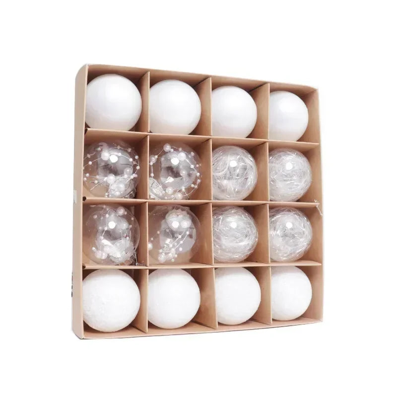 Zestaw luksusowych bombek choinkowych – 16 sztuk o średnicy 6 cm na choinkę