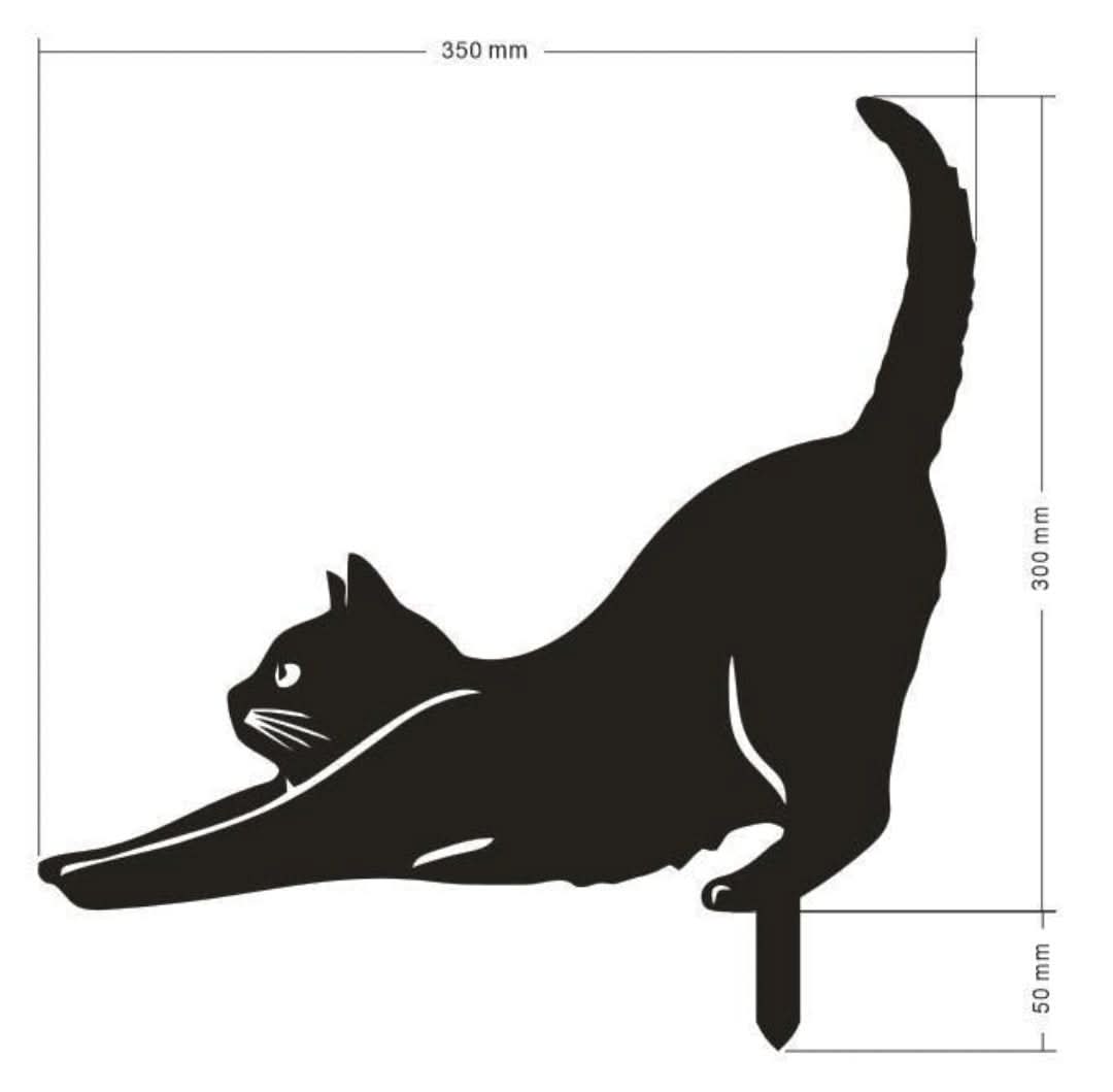 Decoración del jardín de metal de gato-garden decor-VyFlair