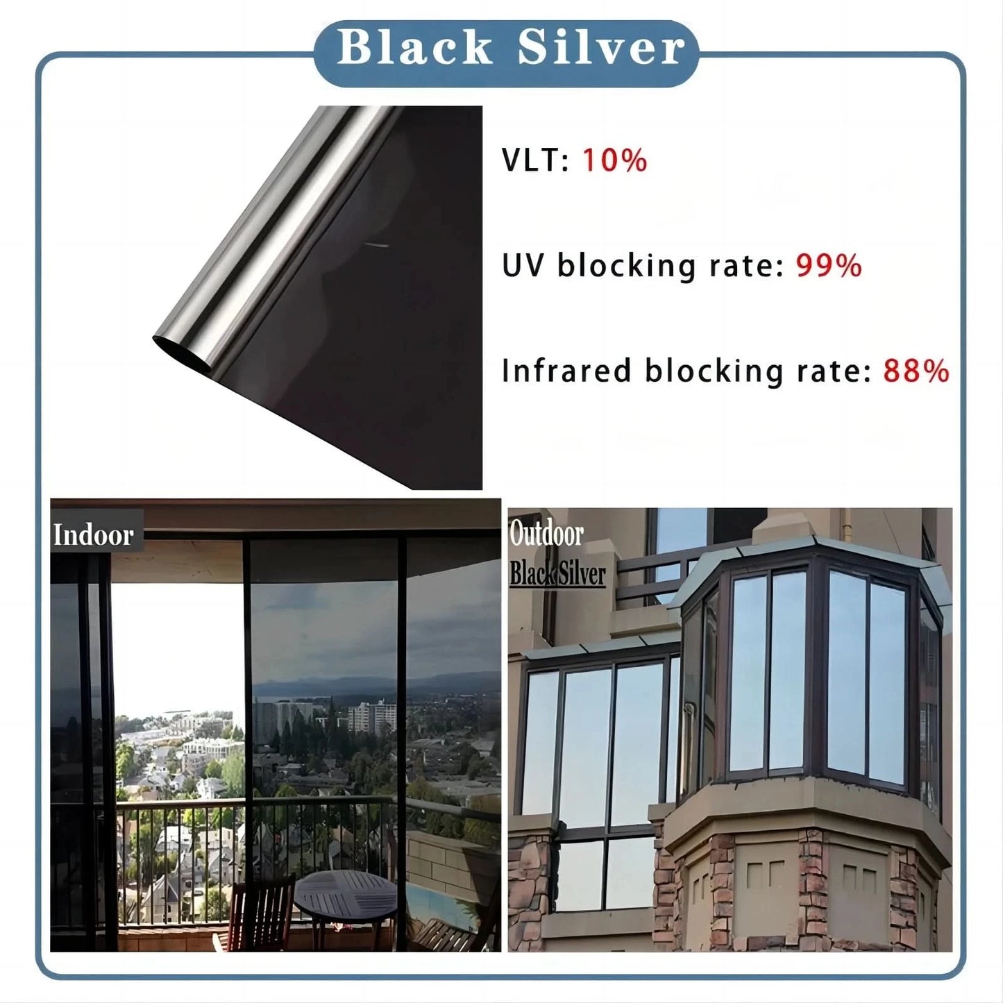 Película reflectante - Privacy Sun Bloqueo anti UV-Window film-VyFlair