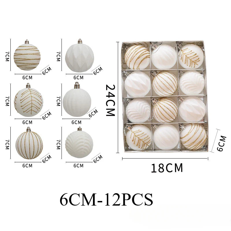Błyszczące bombki choinkowe 12 szt. – Unikalny design i luksusowy akcent
