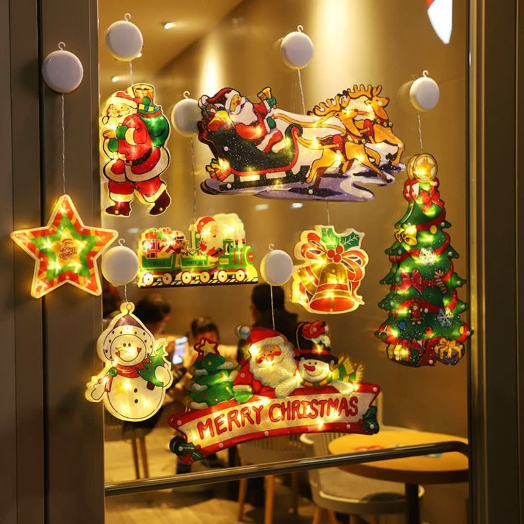 Decoración liderada por la ventana de Navidad con la taza de succión-holiday decor-VyFlair