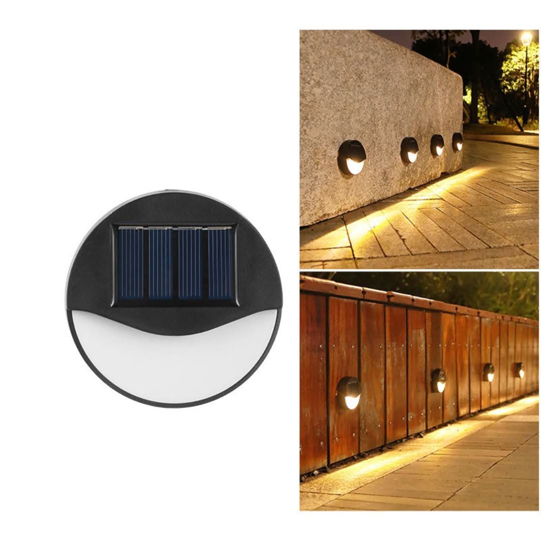 Ecobright: luces de patio solar LED impermeables para exteriores, redondos y cuadrados-Wall light-VyFlair