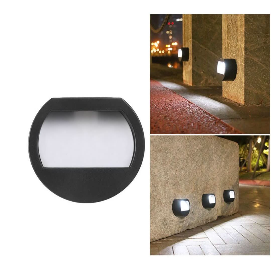 Ecobright: luces de patio solar LED impermeables para exteriores, redondos y cuadrados-Wall light-VyFlair