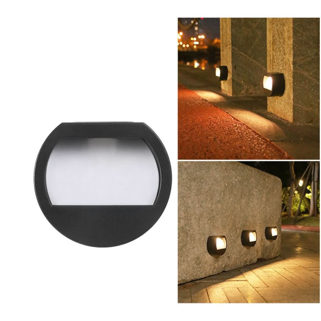 Ecobright: luces de patio solar LED impermeables para exteriores, redondos y cuadrados-Wall light-VyFlair