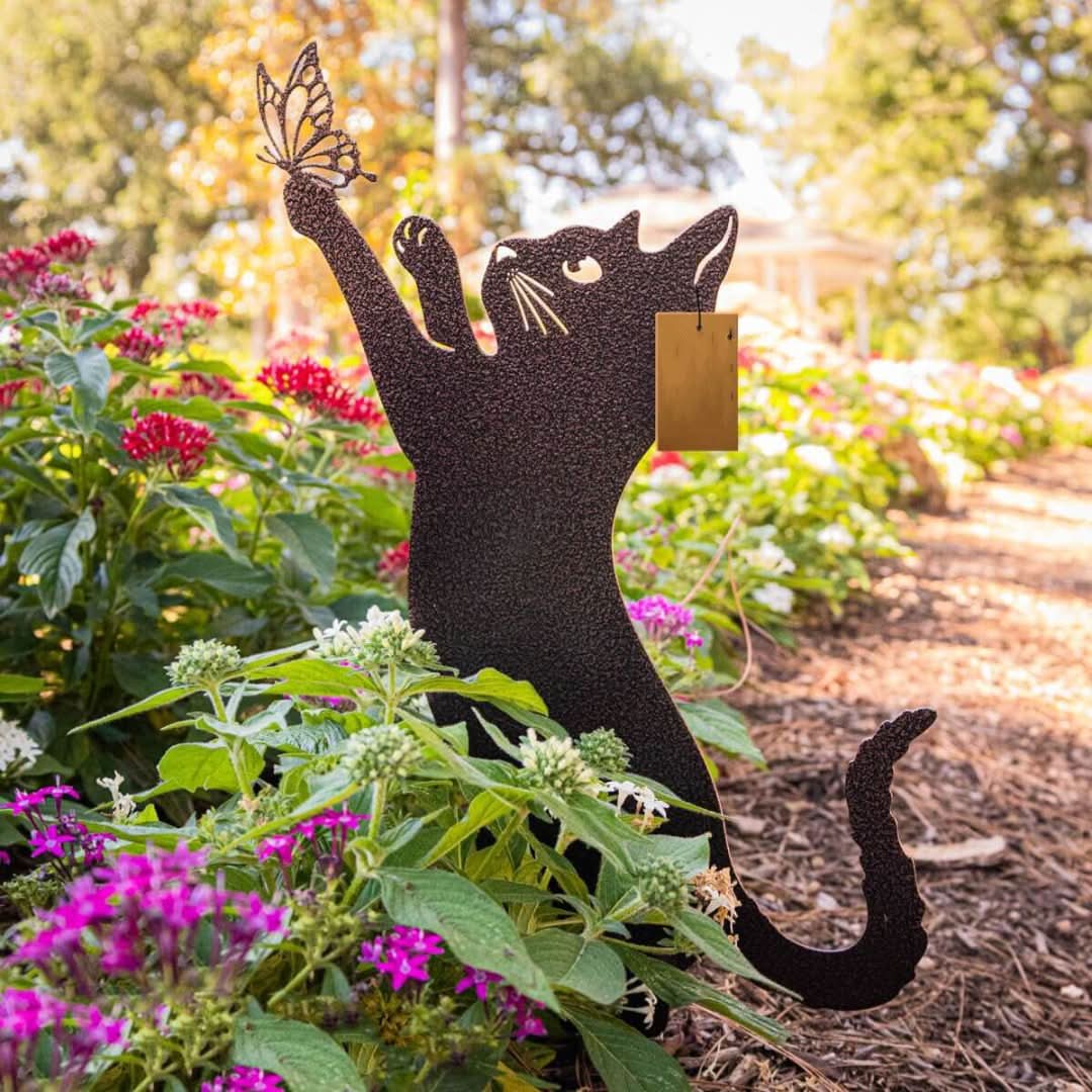Decoración del jardín de metal de gato-garden decor-VyFlair