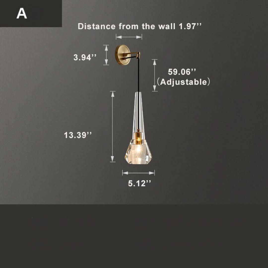 CrystalGlow - Lámpara de pared geométrica moderna-Wall lamps & Ceiling lamps-VyFlair