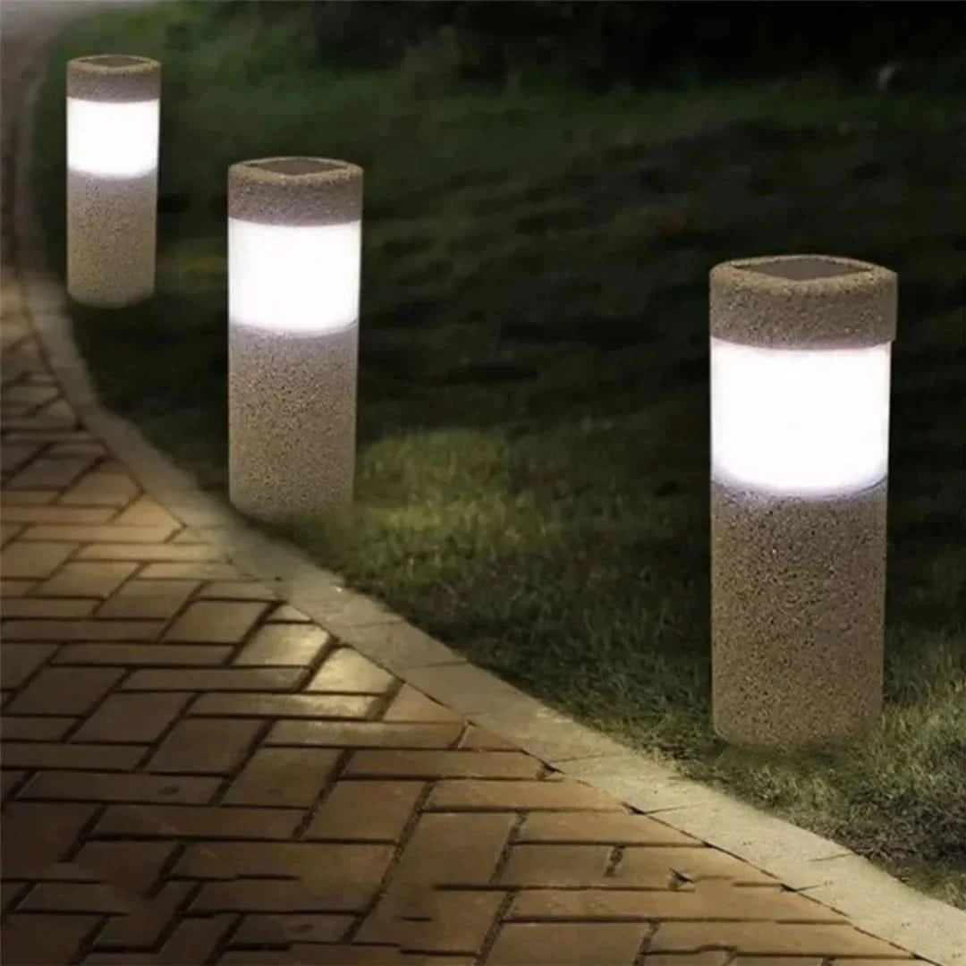 Granitglanz - Lámpara de columna de piedra-Outdoor lighting-VyFlair