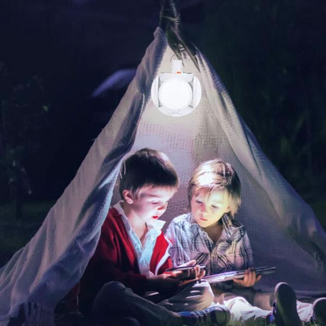 Lámpara de campamento de fútbol plegable LED con alimentación solar-Outdoor Lighting-VyFlair