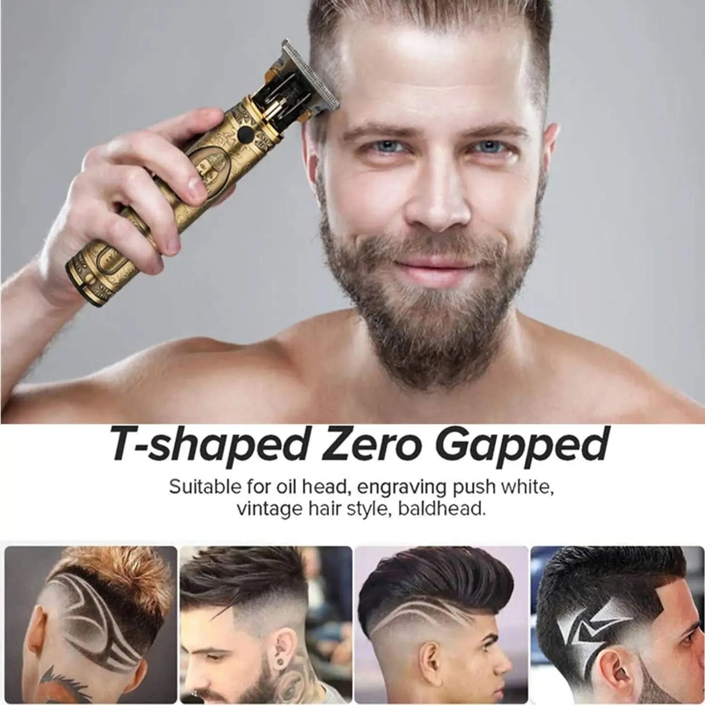 Recortador de cabello: acero inalámbrico y de acero inoxidable-hair trimmer-VyFlair