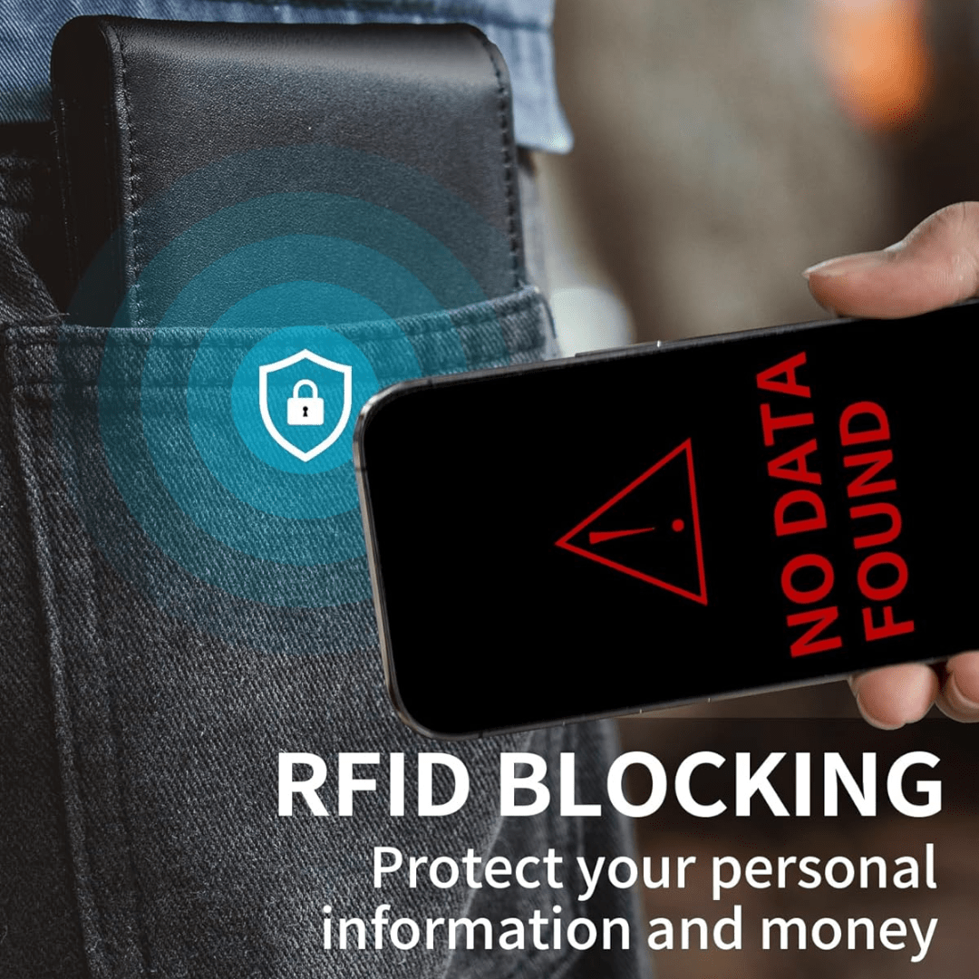 Cartera Bifold Hombre Cuero Real con Bloqueo RFID - VyFlair
