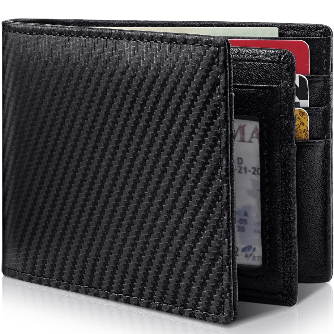 Cartera Bifold Hombre Cuero Real con Bloqueo RFID - VyFlair